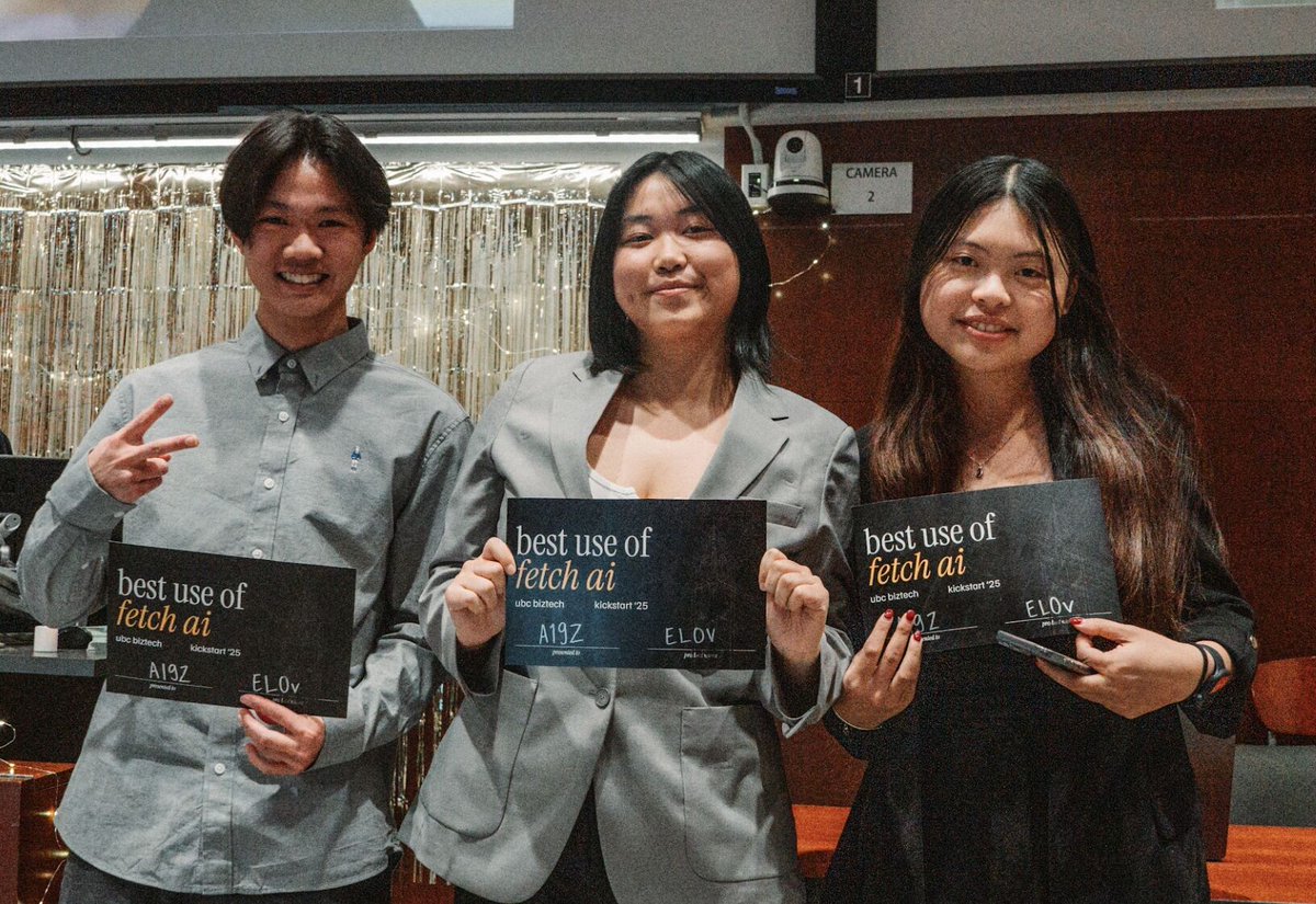 fetch_ai_IL's tweet image. .@UBCBizTech x @Fetch_ai_IL Innovation Lab - Meet the winners of the hackathon! 🎉

With the help of agentic intelligence from @Fetch_ai, our participants went from idea to launch within only 7 days - it was truly next-level.

The results are in. Here is the top project:

🥇 1st…
