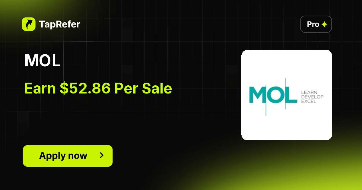 TapRefer's tweet image. ✨ MOL affiliate program

MOL is a leading provider of professional learning programmes, offering professional qualifications you can fit around your life.

Want more programs? 
Join TapRefer Pro now (Lifetime access)