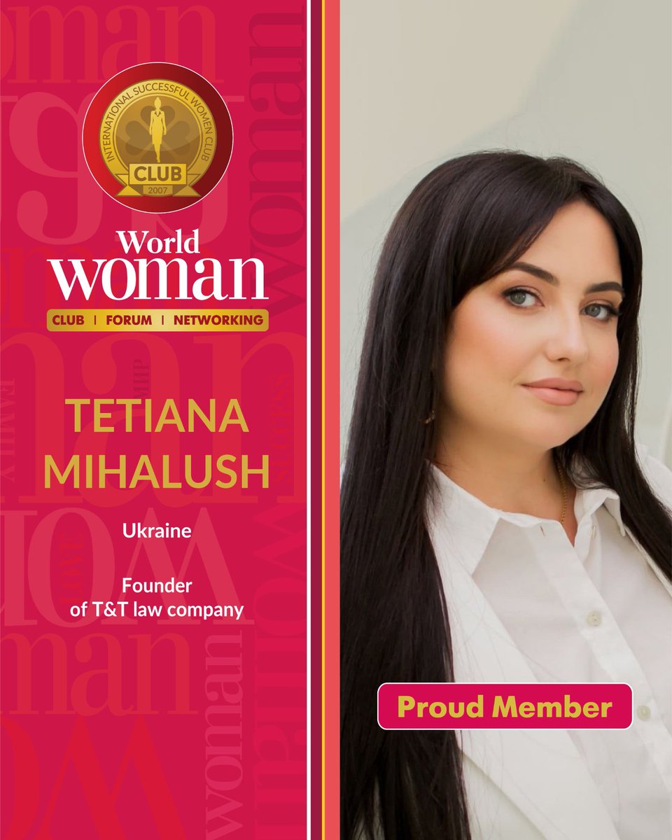 Eurowoman_FORUM's tweet image. Dear #WWC members,

We are delighted to welcome a new member to our community — Tetiana Mihalush, founder of T&amp;amp;T Law Company.

We are happy to have you with us! 🌸✨