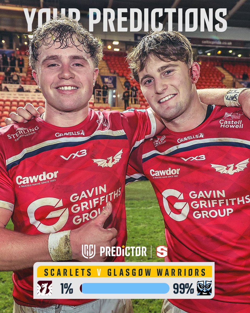 URCOfficial's tweet photo. Proving the fans wrong ๐
@Scarlets_Rugby get their first win of the season with a 23-0 victory over former champs, Glasgow Warriors ๐
#URCPredictor | #SCAvGLA https://t.co/JA5v7LXl5M