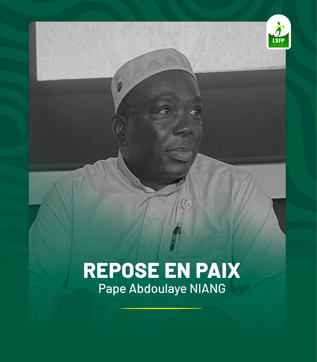 Nécrologie

La LSFP a appris avec tristesse le décès de Pape Abdoulaye Niang, responsable du fichier des licences à la FSF et collaborateur précieux de la ligue.

Nos sincères condoléances à sa famille, à ses proches et à toute la famille du football.
Paix à son âme.