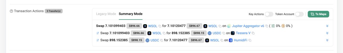 mmdhrumil's tweet image. The arbitrage between the leading Solana prop AMMs is getting out of hand

However, not all arbitrage is bad arbitrage. The fair prices for each market maker is relative to their prior fills and inventory skew

Some times, these arbers are just doing makers a service