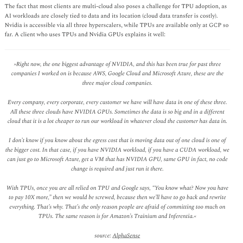 $AMZN AWS and $GOOGL Cloud just partnered on Cross-Cloud Interconnect.

This news is really huge, but most will miss it because they don't understand it. 

As I wrote in my article a few days ago, one of the biggest hurdles to $GOOGL TPU adoption is the cost and hassle of moving
