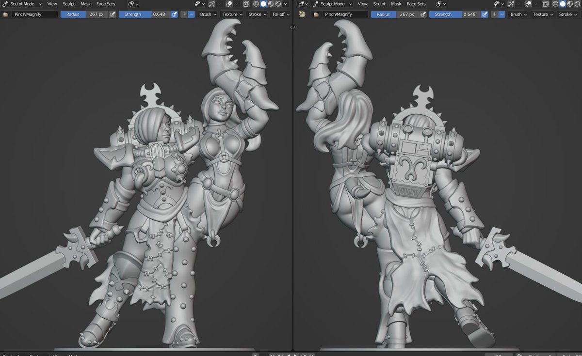 Wip - Battle sister 
Working on a crazy idea I had🙃

#warhammer40k  #WarhammerCommunity #miniature #3DModel