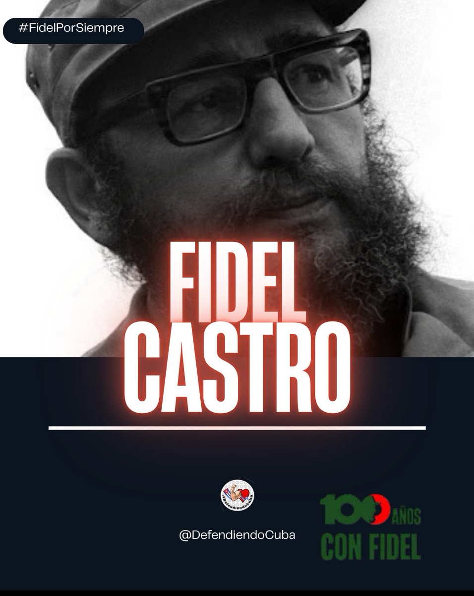 José Martí resaltó que los hombres que quedan son los que encarnan en sí una idea que combate, o una aspiración destinada al triunfo. 👇

Ahí está nuestro Comandante, con el ejemplo imperecedero y su fe inquebrantable en la victoria‼️

#100AñosConFidel 
#DefendiendoCuba🇨🇺💪❤️