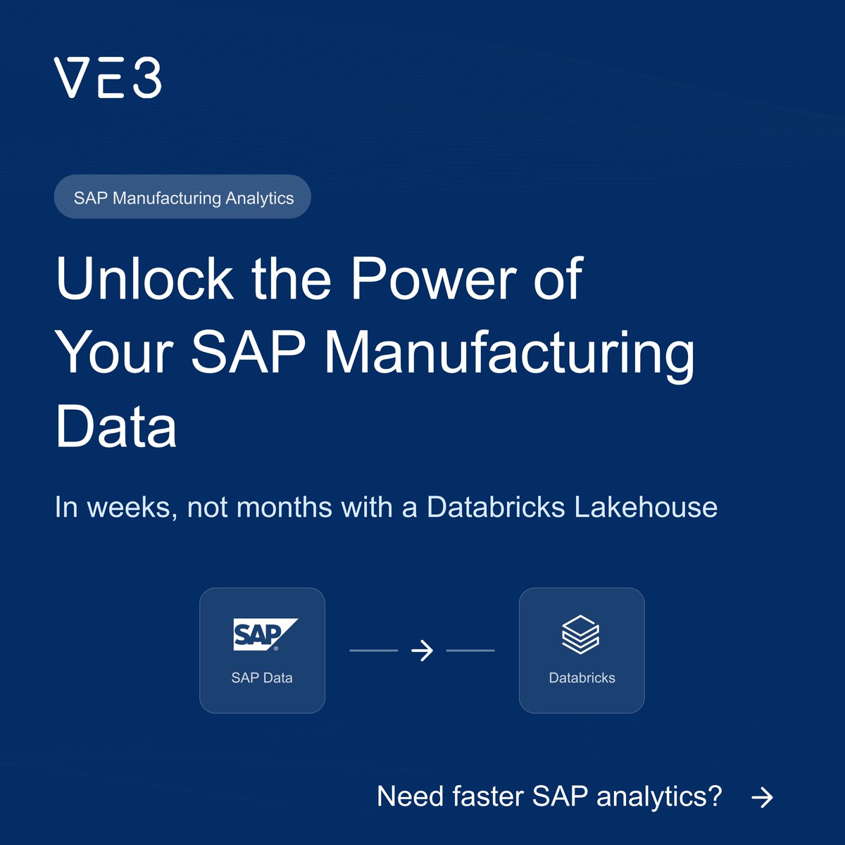ve3global's tweet image. For manufacturers relying on SAP your core business processes – from production planning &amp;amp; execution to quality management and supply chain logistics – generate a treasure trove of valuable data

Learn More: zurl.co/KydT5

#SAP #Databricks #Analytics  #SAPManufacturing