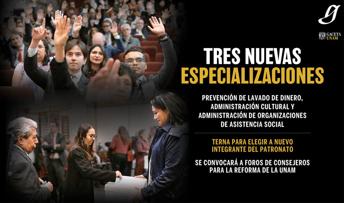 Mantente informado de los sucesos más destacados de tu Universidad.
Descubre lo último cada lunes y jueves <a href="/Gaceta_UNAM/">Gaceta UNAM</a>. 🗞️

gaceta.unam.mx/wp-content/upl…