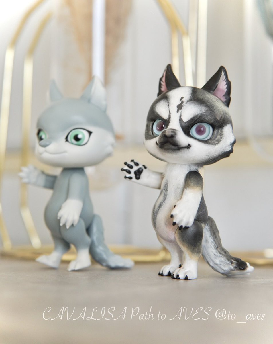 カプド狼くん、愛犬カラーに変身🐺❄️🐾 #カプセルドール #リペイント