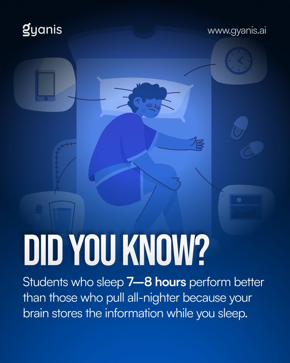 gyanisaiedtech's tweet image. Your brain actually needs sleep to remember things?
Wild, I know.
Gyanis organizes your syllabus so you learn faster and sleep better.

Prep smarter. Visit: gyanis.ai

#gyanis #aiforstudents #cbse #nep2020 #progressnotpressure #iitprep #futureoflearning #jeeprep