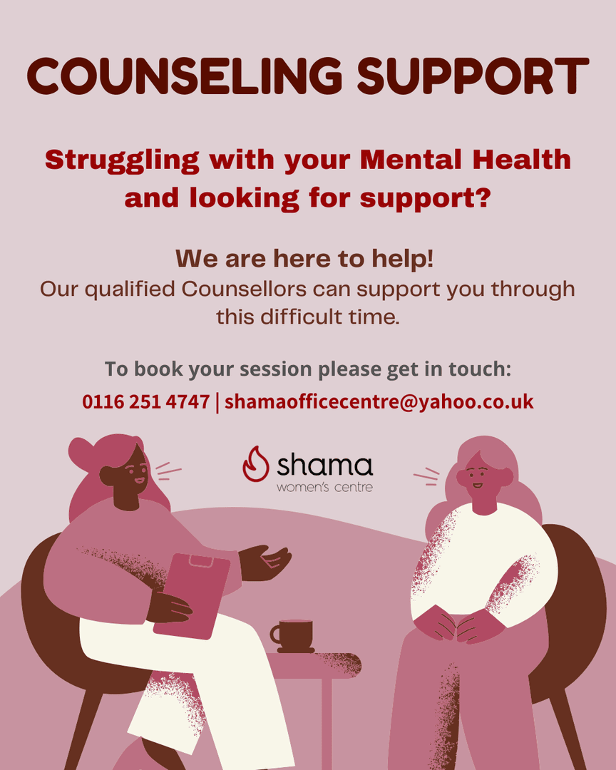 shamacentre's tweet image. 💬 Struggling with your mental health? You’re not alone—we’re here to help! Our qualified counsellors are ready to support you through this difficult time.

📞 Call: 0116 251 4747
📧 Email: shamaofficecentre@yahoo.co.uk

#MentalHealthSupport #Counseling #ShamaWomensCentre