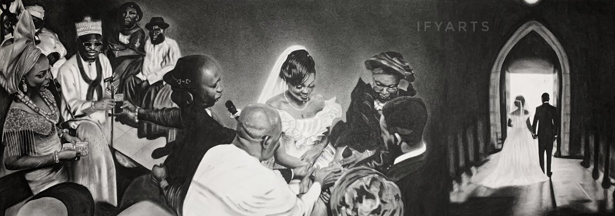 real_Ifyarts's tweet image. My new pencil art on paper ✍️

&quot;Ndo (Wedding)&quot;