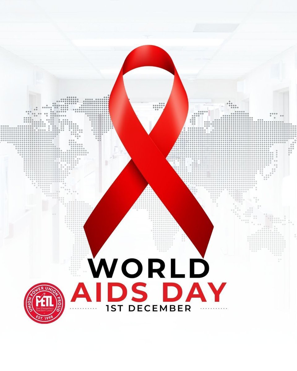 ETFOPeel's tweet image. World AIDS Day reminds us that health and dignity are fundamental rights for all. We continue to fight for equitable access to healthcare, and we stand in solidarity with those living with HIV/AIDS and commit to education, advocacy, and action. End the stigma. #ETFO #OnLab #OntEd