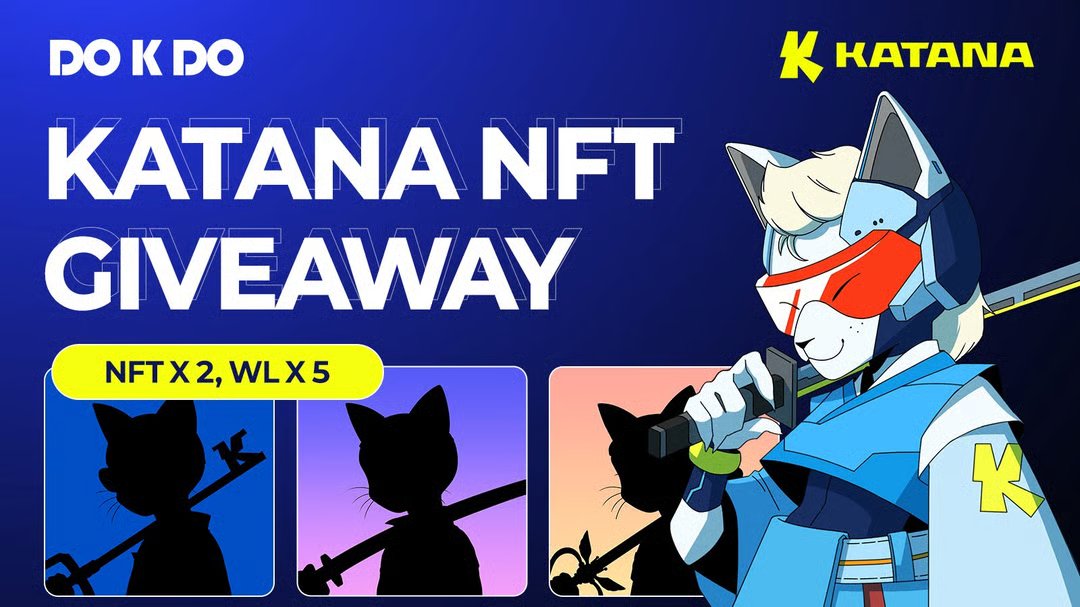 DOKDO x <a href="/katana/">katana ⚔️</a> Warriors NFT #Giveaway

🎁NFT x 2, WL x 5
📆 ~ 5th Dec
🏫 gleam.io/ieHlI/dokdo-x-…

Katana Warriors NFT 🥳
Katana is preparing to drop a DeFi-based NFT collection that will deliver real yield using strategies built into the Katana chain.