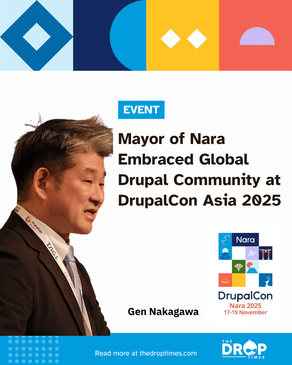 thedroptimes's tweet image. Mayor of Nara embraced the global #Drupal community during #DrupalConAsia 2025.

His message: open source thrives on diversity, creativity, and shared human values.
🔗 bit.ly/3K43j9F 

#OpenSource #Nara #DrupalCommunity