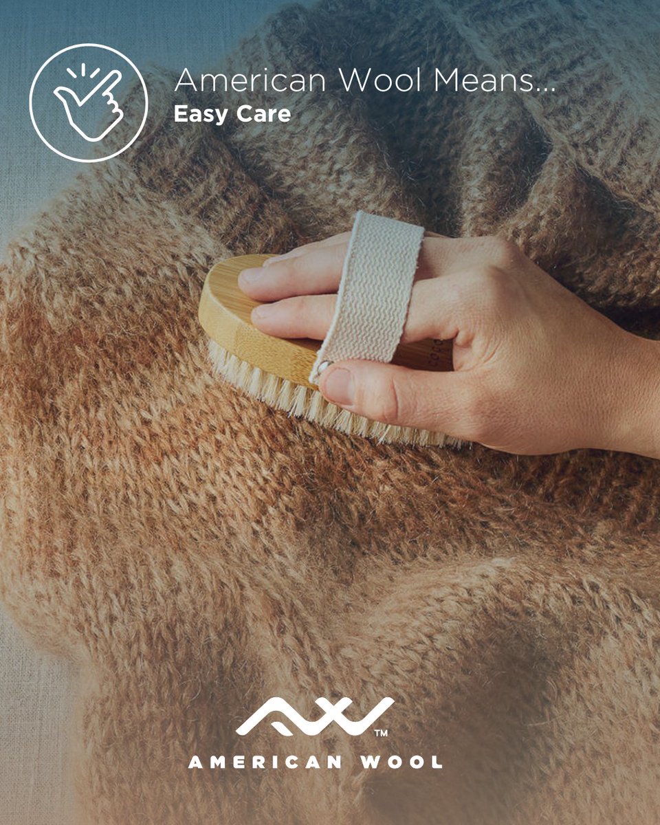 Wool practically cleans itself 😉

Thanks to the natural structure of wool fibers, tiny overlapping scales, like roof shingles, dust &amp; dander tend to stay on the surface, making wool easier to keep clean day-to-day. Just vacuum or brush. That’s it.

#experiencewool #americanwool