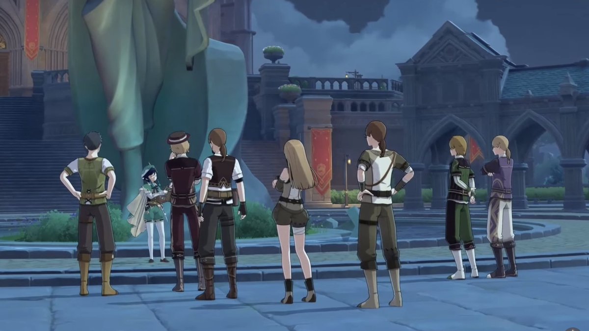 Yivvee's tweet image. The funny thing is that smth like this happened twice😭 He did the same thing with Dvalin where he tried to tell his story in the plaza cuz people kept villainizing Dvalin. Bros struggling to defend these misunderstood dragons