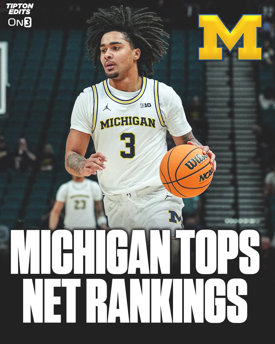 Michigan is No. 1 in the first NET Rankings.

2. Duke
3. Purdue
4. Vanderbilt
5. Gonzaga
6. Arizona
7. Iowa State
8. UConn
9. Louisville
10. Michigan State

on3.com/teams/michigan…