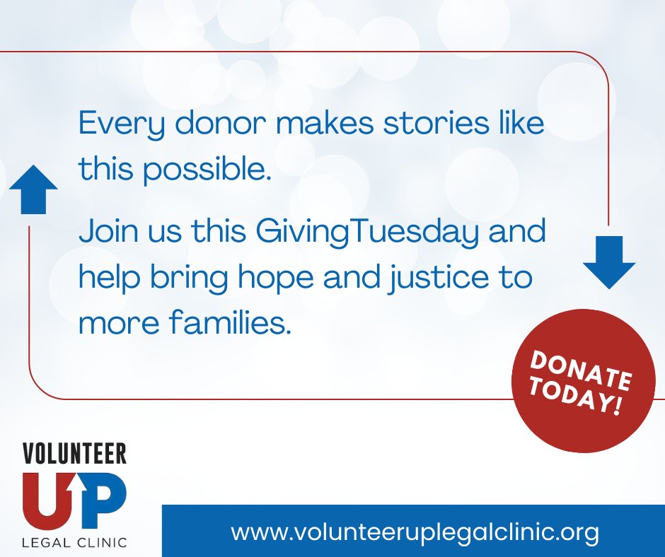 “Volunteer UP gave me more than legal support — they gave me peace of mind and the confidence to stand up for my child.” When one single mother faced an abusive custody battle, our volunteer attorney provided the advocacy she needed to secure a safe &amp; stable future for her child.