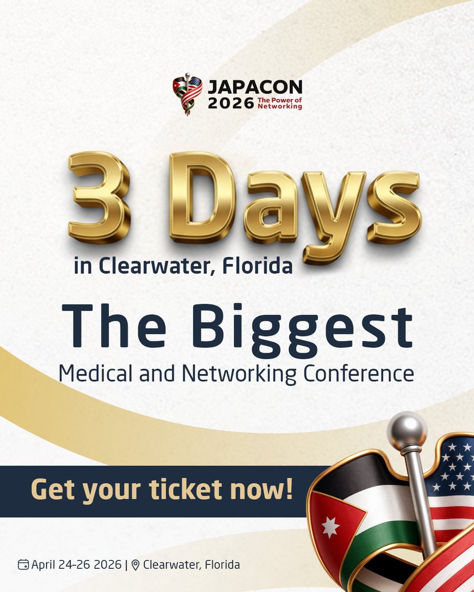 JAPACON 2026 IS where 200+ physicians, specialists &amp; students. One place to connect, collaborate &amp; get inspired.

 April 24–26, 2026
📍 Sheraton Sand Key, Clearwater Beach
Early Bird ends Jan 11.

🔗 Register: japhysicians.org/.../buy-a-tick…

#JAPACON2026 #PowerOfNetworking