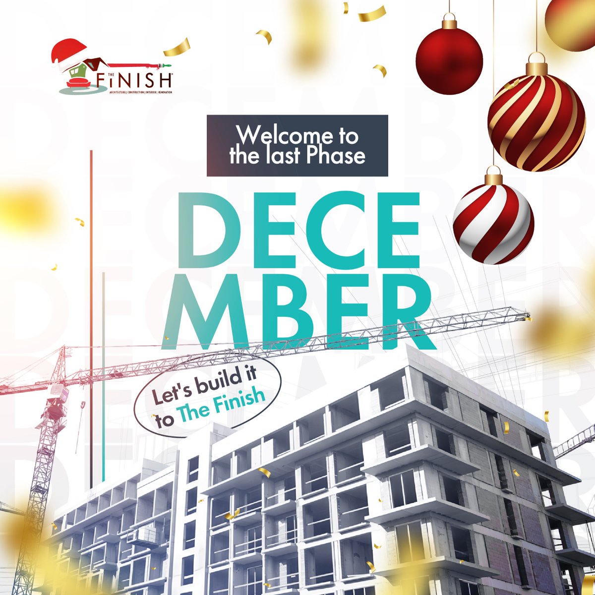 thefinishltdng's tweet photo. The Last Phase
The Last Month
The Last Step of the Year is Here. 

Welcome to December. 

It's time to take it to The Finish. 
Wishing you a new month filled with prosperity and abundance. 

Happy New Month. 

#TheFinishLimited #TheFinishLtd #constructionindustry #building https://t.co/WeBzjVSLza