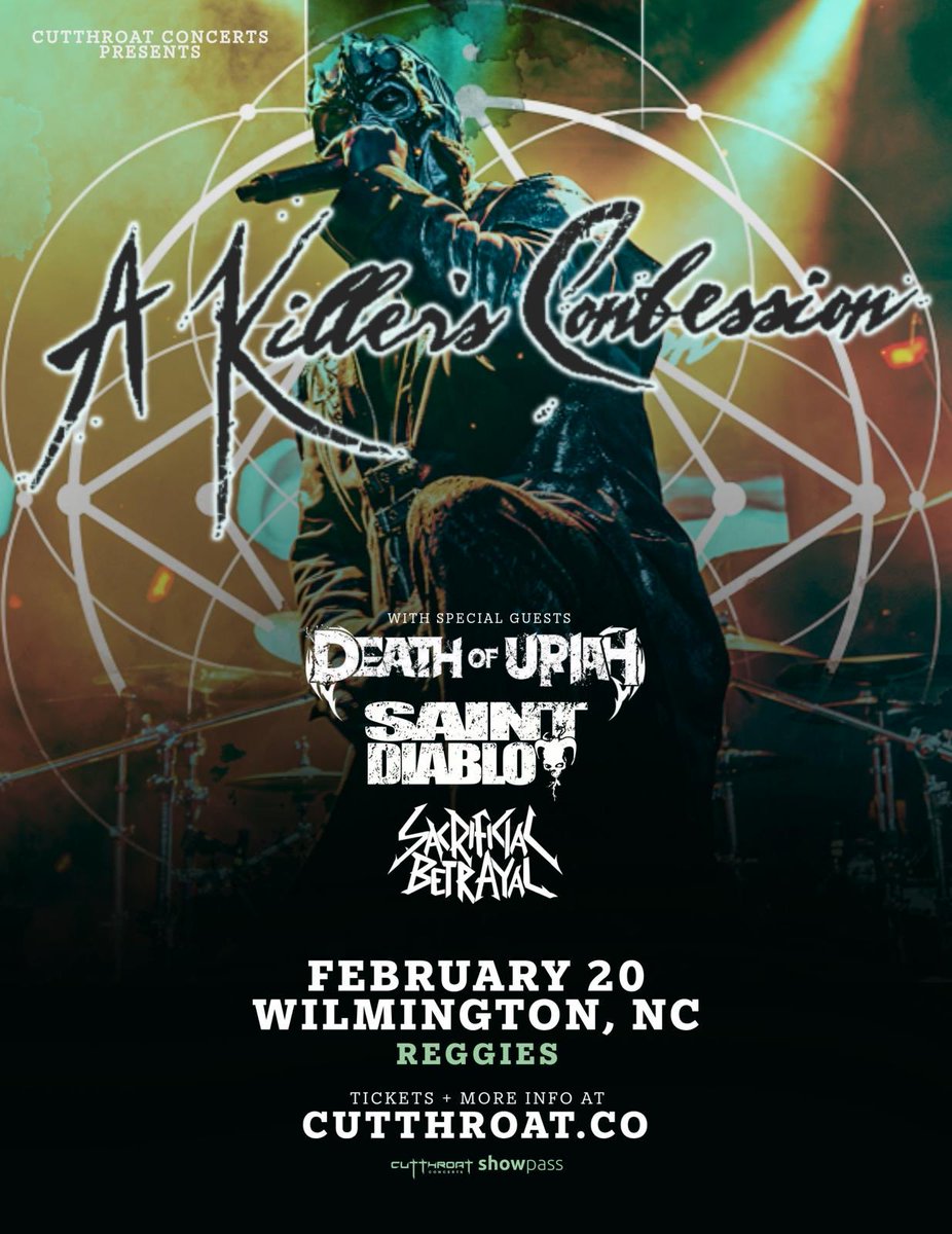 February 20th in Wilmington, Nc
At Reggie’s 

Tickets:
show.ps/l/4c055dd3/

Event:
facebook.com/events/1502178…