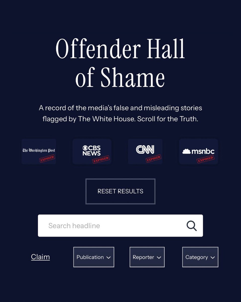 bennyjohnson's tweet image. The White House added a “Media Offender of The Week” section on the website dedicated to exposing the Fake News. 

This weeks offenders: 

- CBS 
- The Boston Globe
- The Independent 

The page even includes the “Offender Hall of Shame” for all past offenses. 

Absolutely genius.…