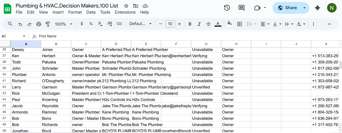 I’m sitting on a FRESH LIST OF PLUMBING &amp; HVAC DECISION MAKERS

Perfect if you’re selling home-service solutions, AI setups, marketing, or B2B services.

These companies pick up the phone, have budget, and buy quickly when the offer solves a real ops problem.

Want access to the