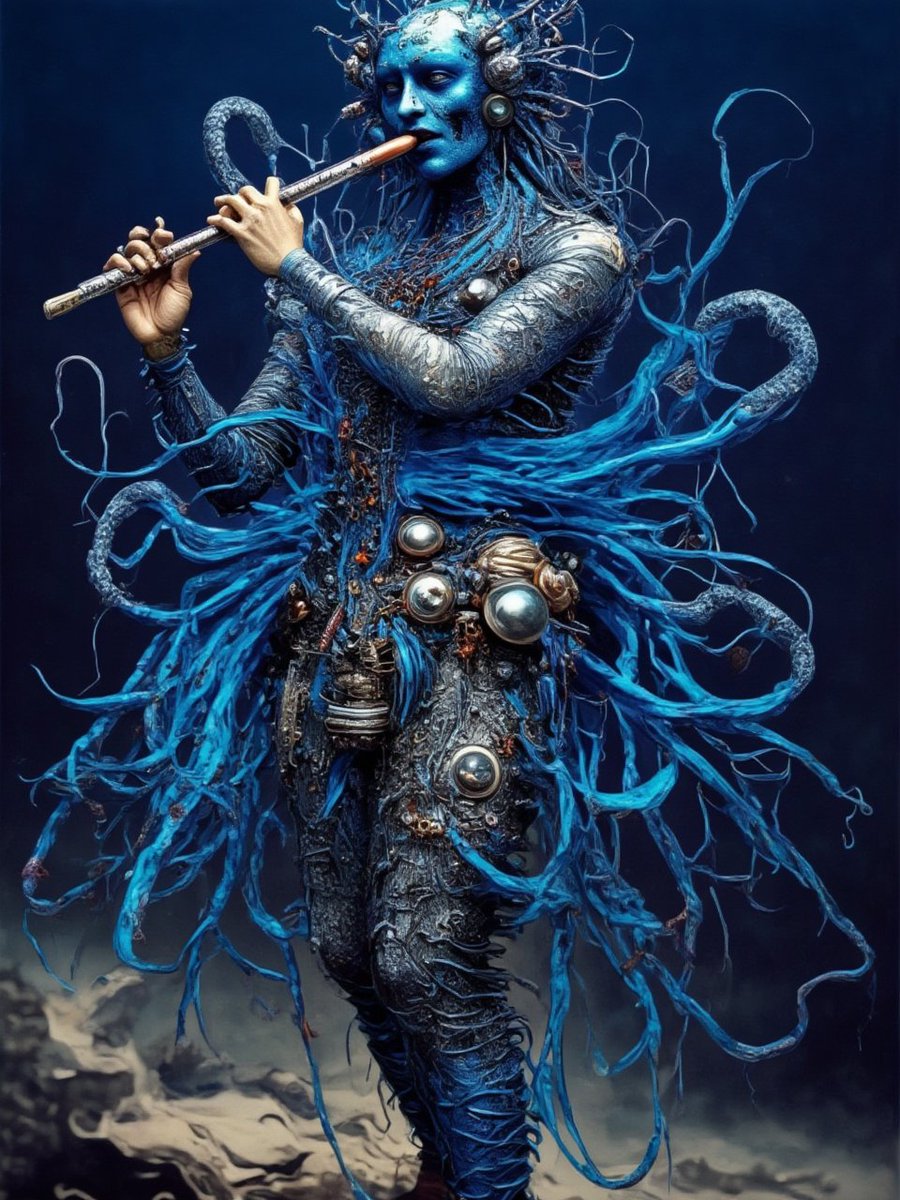 mordunkus's tweet image. Krishna says gm!  #Synthart