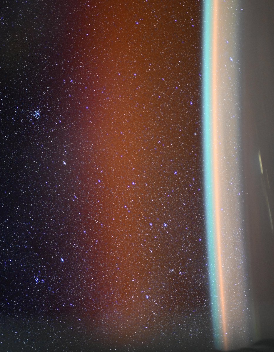 AsgardiaSpace's tweet image. Astronaut Don Pettit shared this glowing view of Earth's atmosphere from space. Green, orange, and red shine from oxygen, hydroxyl, and airglow. A beautiful reminder of the living world just beyond our sky.

#EarthFromSpace #Atmosphere #DonPettit