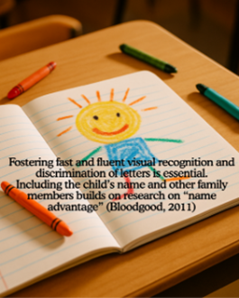 Reading Recovery students create an alphabet book to strengthen links between phonemes, graphemes, and words. This tool supports fluent reading and writing, builds independence, expands with new letter knowledge, and serves as a self-check reference during writing.