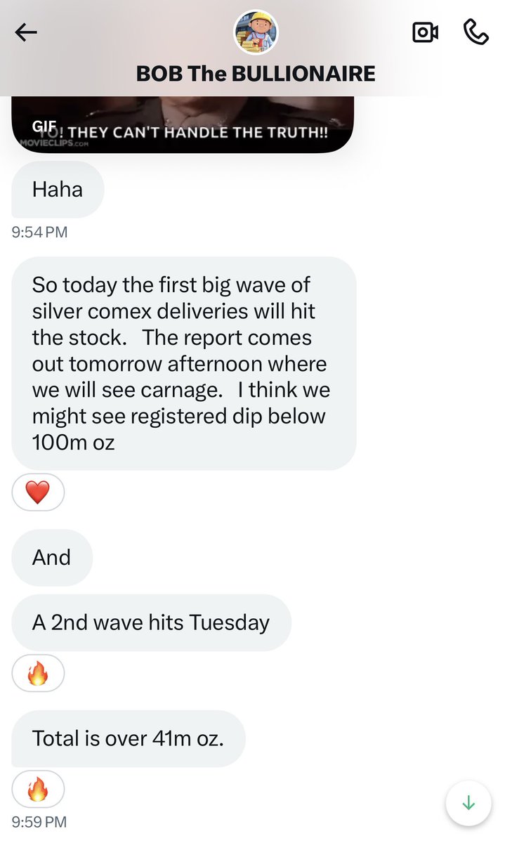KingKong9888's tweet image. Thanks @BullionaireBob 

“No way the COMEX allows the registered balance to dip below 50m oz. They will start forcing SOME LIMITED cash settlements between 50m and 100m and will SHUT IT DOWN if it hits 50m or below.

You can let people know that 50m to 100m of registered (free…