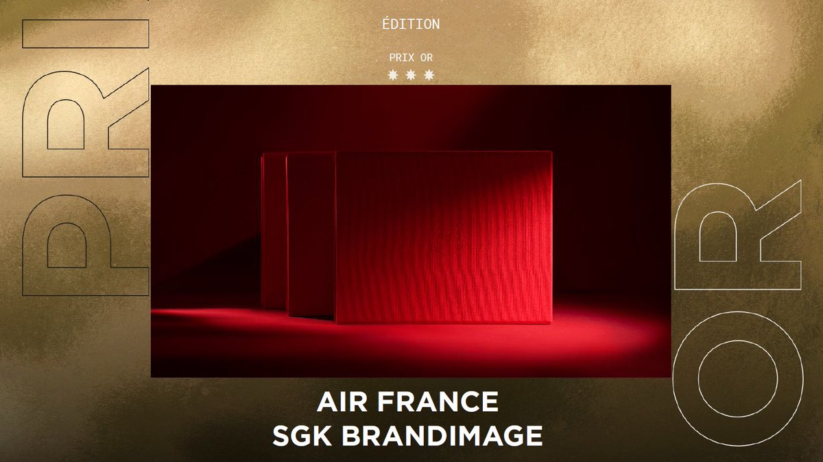 GP Stratégies du Luxe 2025 – Edition : un OR pour <a href="/AirFranceFR/">Air France FR</a> et #SGKBrandimage pour la réalisation « Air France La Première - L’art du voyage ».
Bravo à eux !
#gpstrat