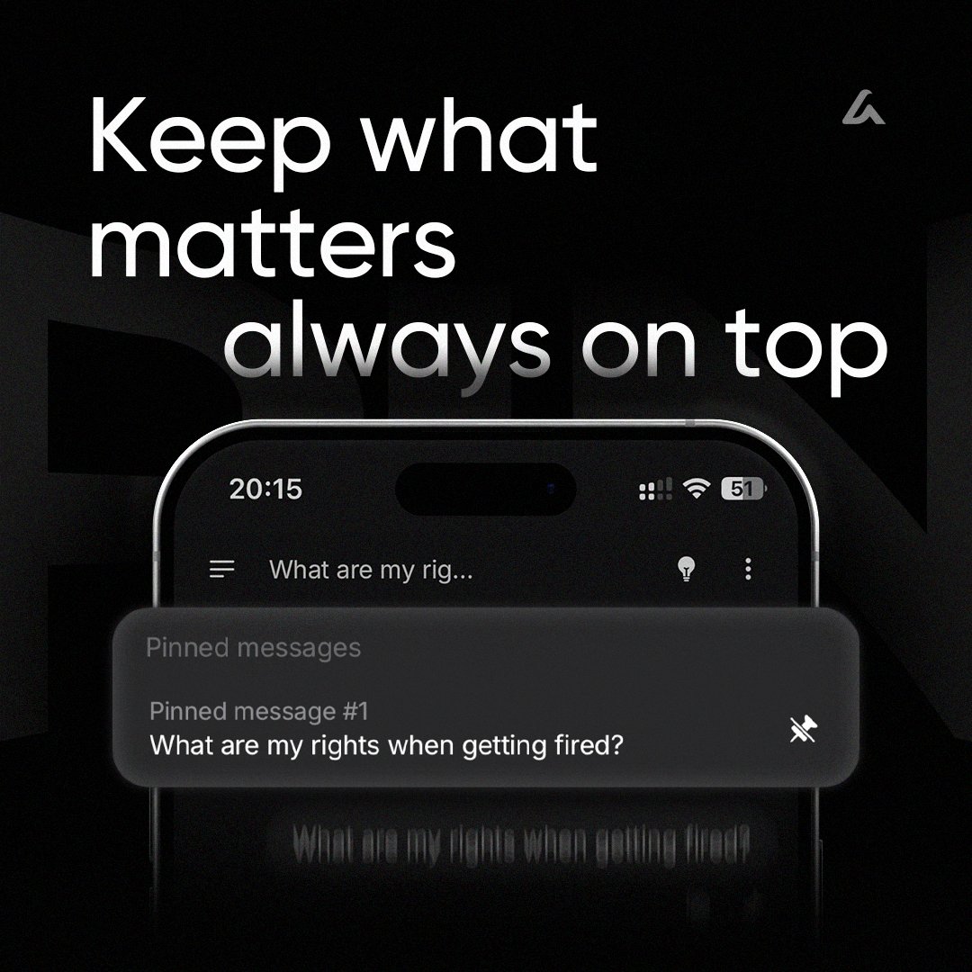 Pin key questions and documents.

No more scrolling, no more hunting. The important stuff stays exactly where you need it.