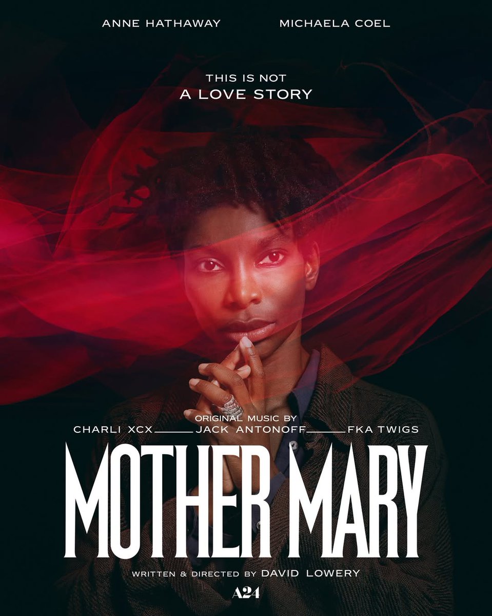 RottenTomatoes's tweet photo. All-new posters for David Lowery's #MotherMary, starring Anne Hathaway and Michaela Coel. 

Check back tomorrow for the debut trailer. https://t.co/od53ddCxVC