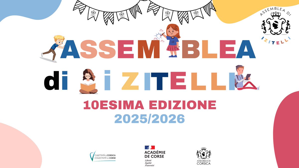 📣 Fate sente a voce di i Zitelli da u CM1 à a 5ta. Vous aimeriez que votre classe participe à la 10ème édition de l’Assemblea di i Zitelli : Candidatez ! Les inscriptions sont ouvertes jusqu’au 13 février 
ℹ️  isula.corsica/azitelli