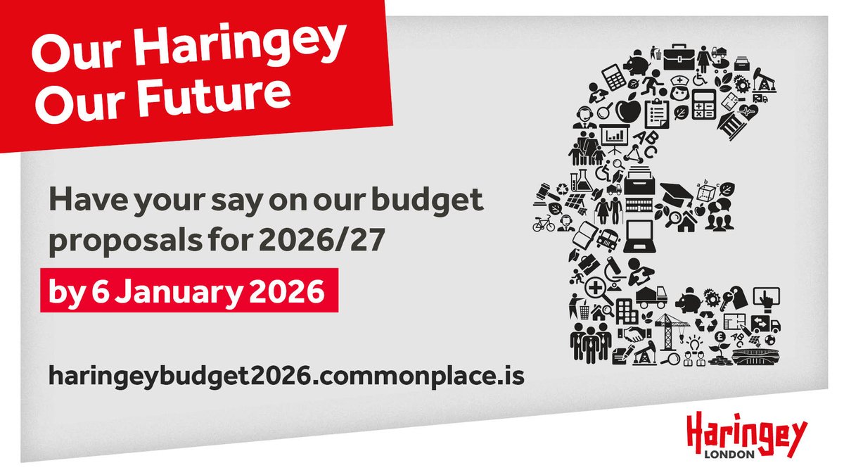 Businesses in Haringey – we want your views!

Join our Budget Consultation Webinar on Tue 2 Dec, 6pm - 6:45pm.

Find out about the 2026/27 budget plans and share how they could impact your business.

📅 Register now: bit.ly/3M3fggf