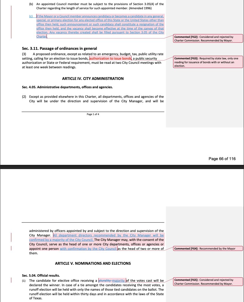 ⚠️ Significant charter amendments are being rushed through Monday's Council meeting. Here's my letter asking Council to slow down:
---
Council Members,
As a former mayor and concerned citizen, I am writing regarding the proposed charter amendments in Action Item #5. I