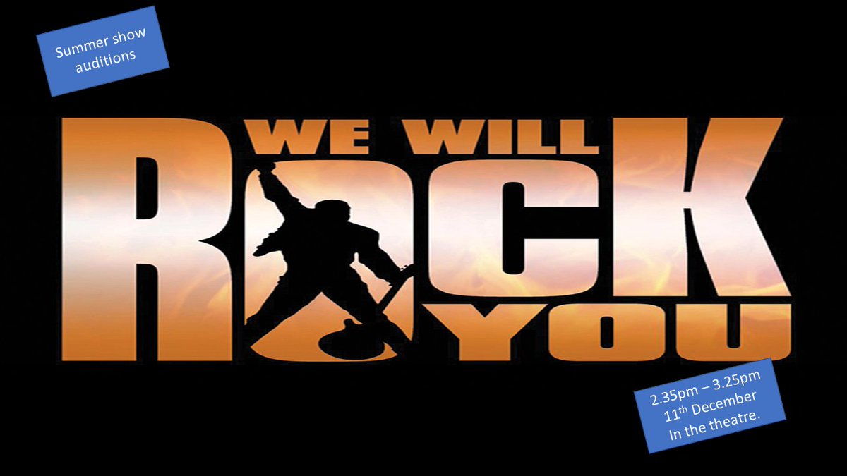PATCarletonHigh's tweet image. While tickets are currently on sale for the #ChristmasExtravaganza on Wednesday 10th December, we are also planning our next big show. #WeWillRockYou is coming to the theatre this summer. #Auditions are taking place on Thursday 11th December at 2.35pm. #GoodLuck!