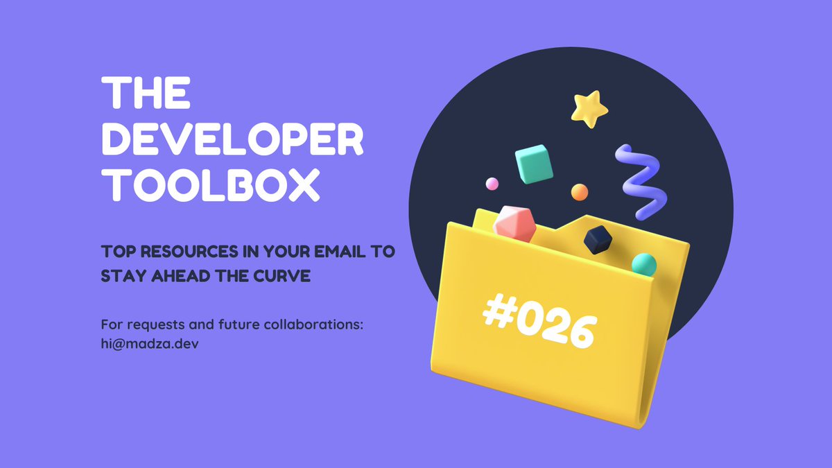 madzadev's tweet image. I&apos;m excited to publish my 26th newsletter issue! 🥳🎉

In this release, I&apos;ve curated 8 of my favorite developer tools that will boost your workflow from the initial app idea to launch.

Discover modern auth, hosting and deployment platforms as well as tools for code testing,…