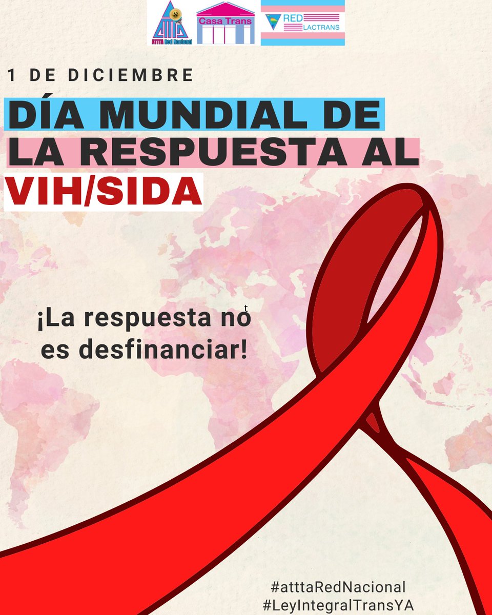 📣🇦🇷Conmemoramos este 1ro de diciembre en medio de la desidia y falta de interés que el gobierno nacional tiene hacia la vida. ¡La respuesta no es desfinanciar!

🇦🇷👉🏽¡Exigimos el cumplimiento de la Ley 27.675!

#atttaRedNacional
#LeyIntegralTransYA