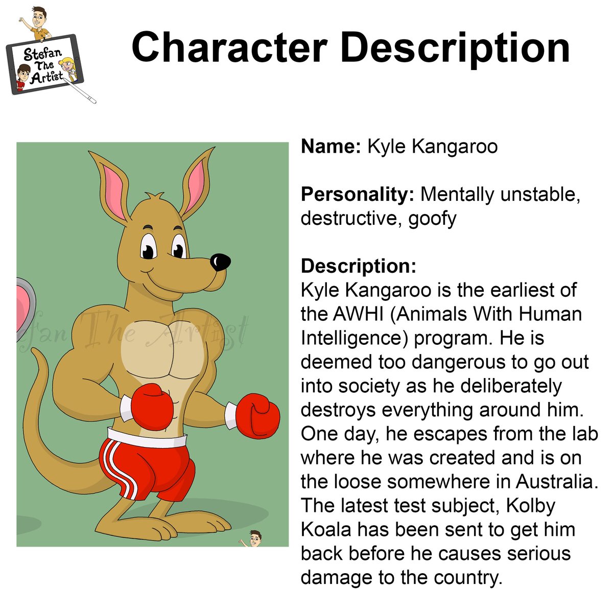 stefantheartist's tweet image. Here are the origin stories for my animal OCs, Kolby Koala and Kyle Kangaroo.

#ocart #animaloc #characterdescription #characterintroduction #characterdesign #characterconceptart #ipadart #applepencilart #procreateart #digitalart #stefantheartist