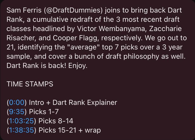 Chucking Darts NBA & Draft Podcast tweet media