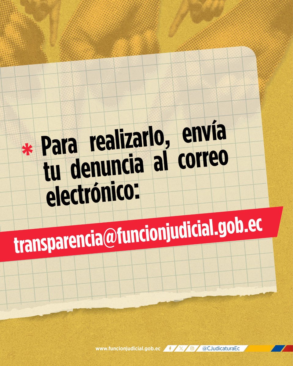 ✅ | #CeroCorrupción

Construyamos juntos un sistema judicial más íntegro y transparente. 

Si conoces del cometimiento de un acto de corrupción por parte de un servidor judical, denúncialo a través de nuestros distintos canales.

Conoce más. ⤵️ funcionjudicial.gob.ec/actos-corrupci…