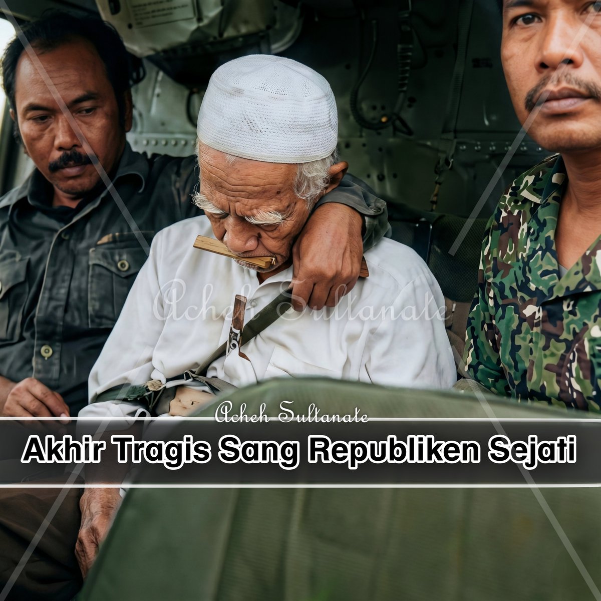 achehsultanate's tweet photo. Foto Langka Tgk Daod Beureueh

Mulut Daud Beureuéh Disumpal: Daud Beureueh (tengah) dalam penerbangan dari Pidie ke Aceh Utara dengan helikopter pada 1 Mei 1978. Mulut Daud Beureuéh disumpal dengan kayu khusus agar lidahnya tidak tergigit karena masih ada pengaruh obat bius. https://t.co/Gv3BqqXOj4