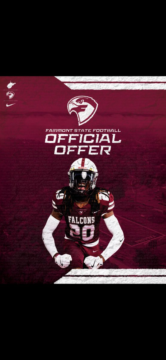 After a great conversation with <a href="/CoachWeeks76/">Andrew Weeks</a> I am blessed to receive a offer from <a href="/FairmontStateFB/">Fairmont State Football</a> 
<a href="/CoachEvanDreyer/">Evan Dreyer</a> <a href="/coach_dbrausch/">David Brausch</a> <a href="/CoachTyBlair/">Ty Blair</a>