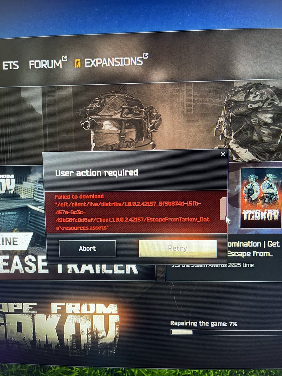 EmperorsCrusade's tweet photo. @tarkov Just pure errors. Now I have to reinstall the game. Ffs guys you’ve had ten years to get it right. https://t.co/NhfTNJSirK