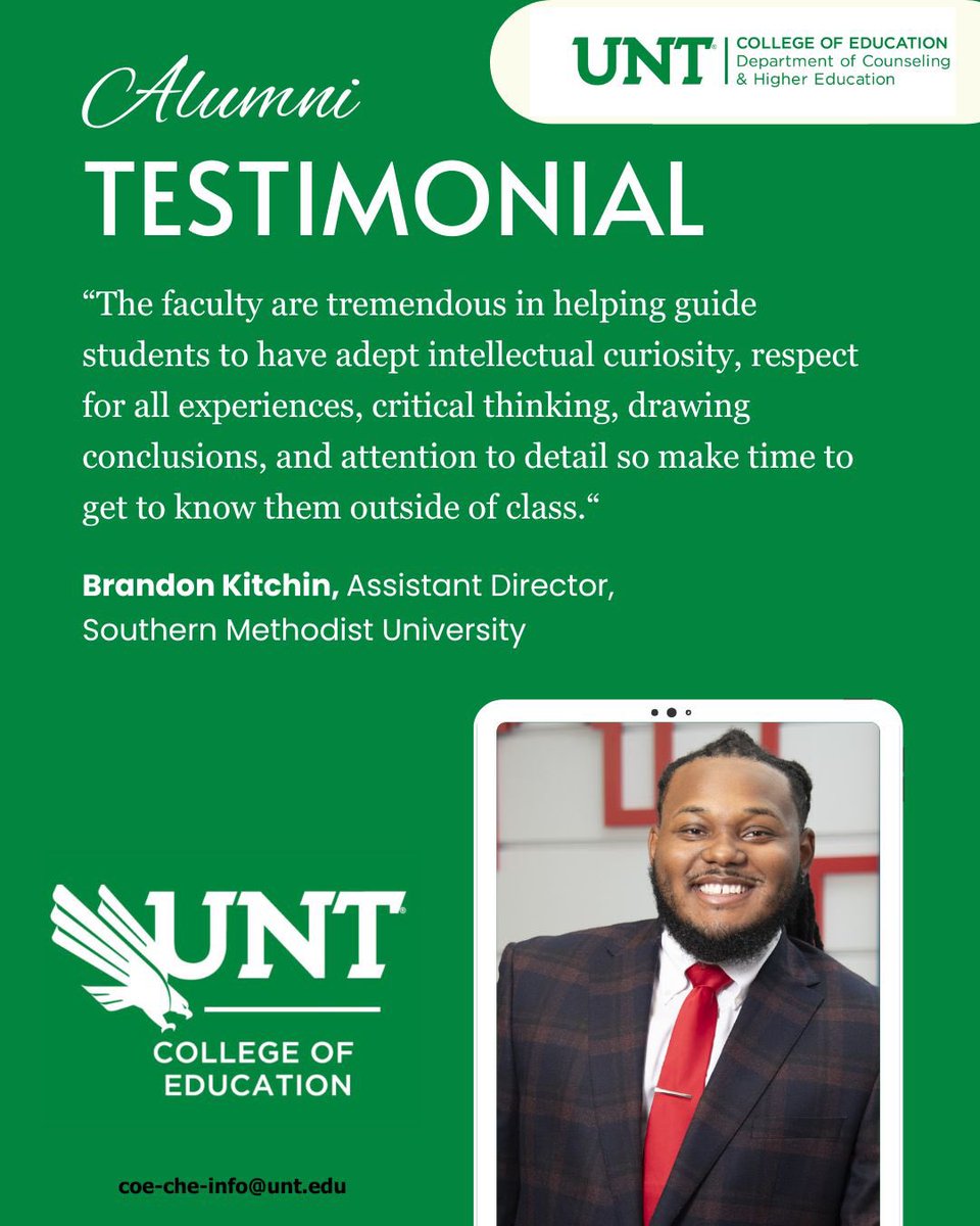 Read more about how the faculty supported Brandon’s graduate journey at UNT 💚 Applications are due February 1!