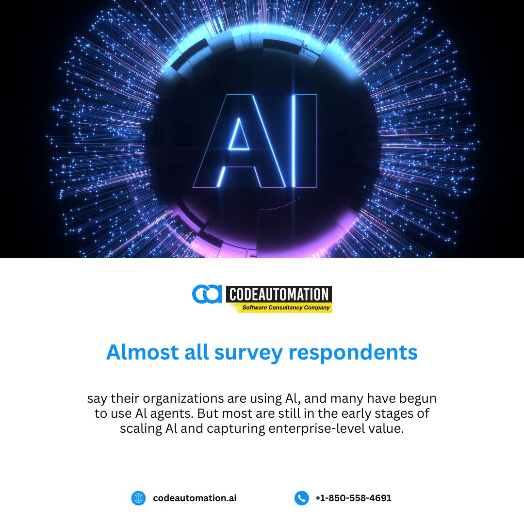 CodeAutomation's tweet image. New series starts now @CodeAutomation!
2025 reality: almost every company uses AI, many already run agents, but most are still crawl when it comes to scaling and real business impact. The agent era is here… we’re just warming up!
#StateOfAI2025 #AIAgents #CodeAutomation