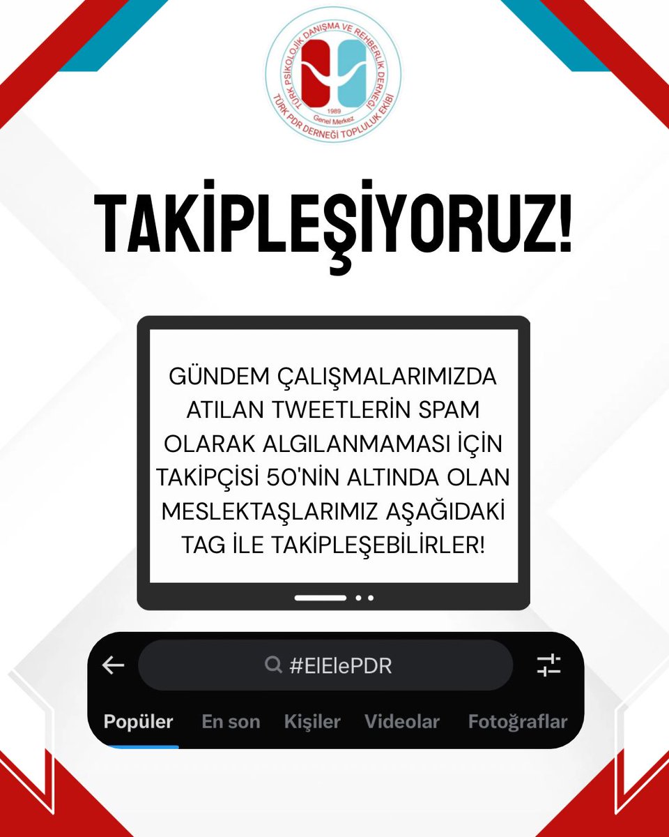 Gündem çalışmalarımızın daha sağlıklı yürütülmesi adına, takipçi sayısı 50’nin altında olan meslektaşlarımız ve meslektaş adaylarımızı takipleşme etkinliğimize davet ediyoruz. Aşağıdaki hashtag aracılığıyla birbirinizle kolayca bağlantı kurabilir, paylaşımlarımızın görünürlüğünü