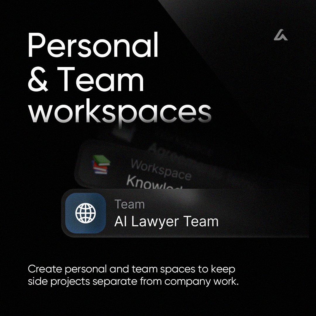 Switch between personal and team spaces in one tap.

Side projects, client work, company docs - finally separated and organized.